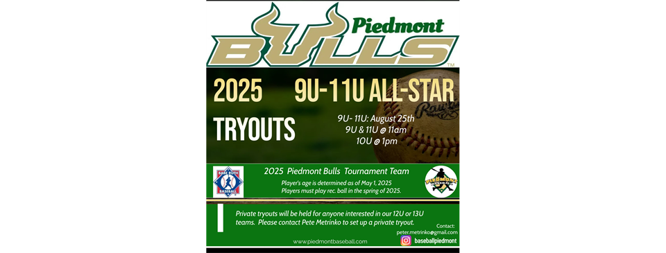 Click to Register for Piedmont Bulls Tournament Team Tryouts!